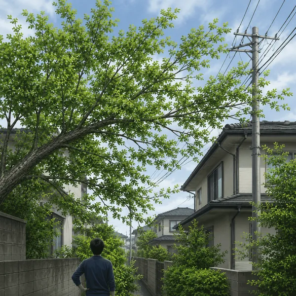 枝が隣家・電線にかかる