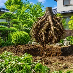 伐根・抜根の作業写真