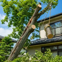 危険木伐採の作業写真