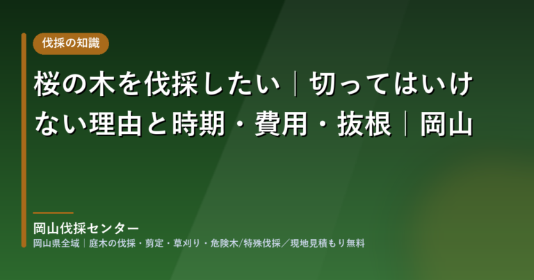 岡山の桜の木の伐採・抜根|岡山伐採センター