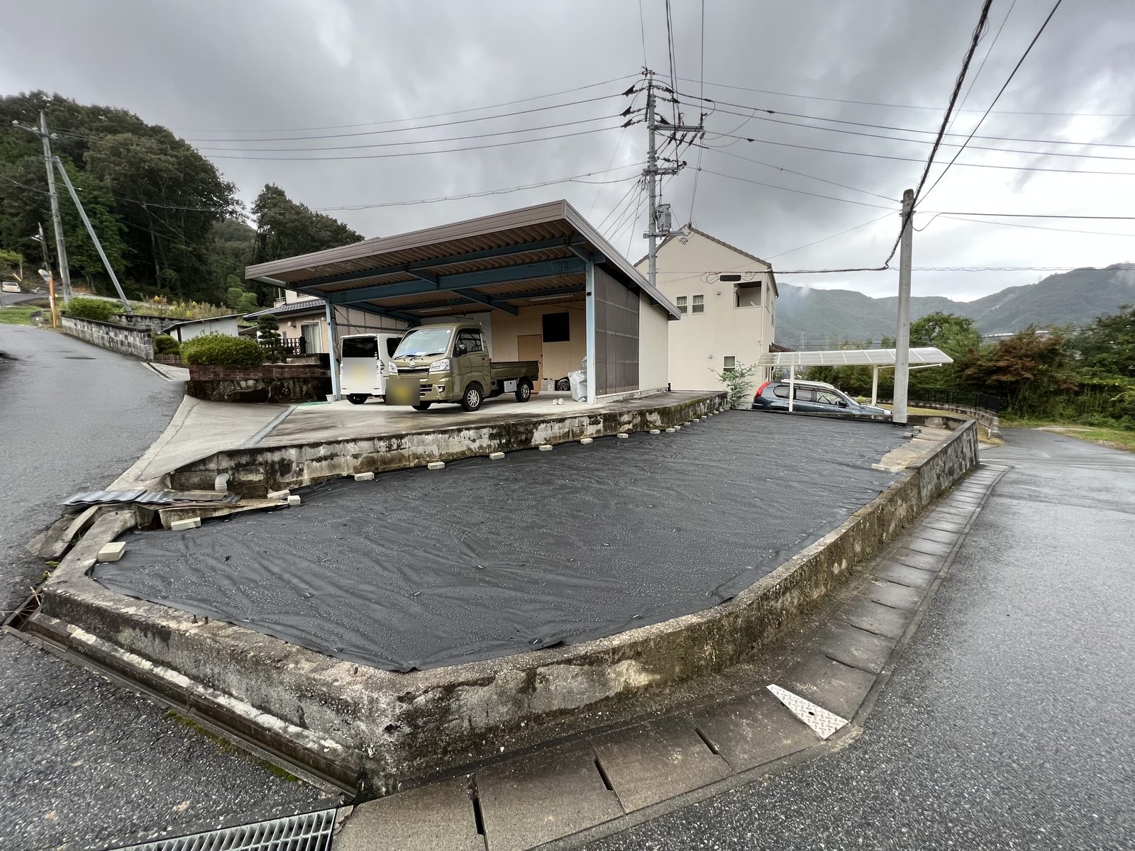 使わなくなった畑｜作業後：防草シートを貼り終えた畑